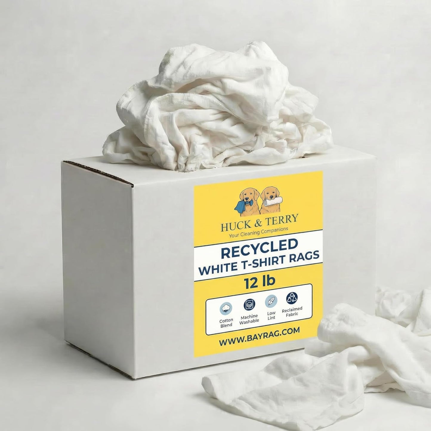 Recycled White T-Shirt Rags