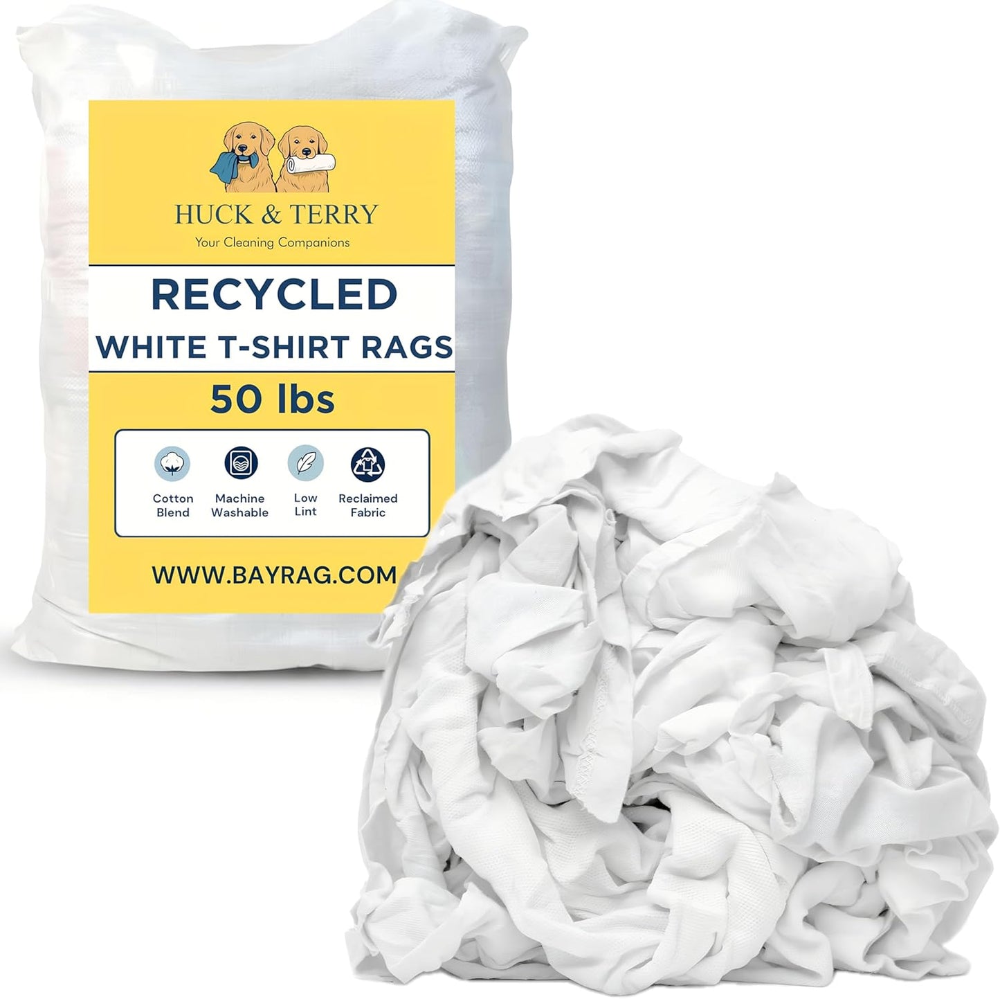 Recycled White T-Shirt Rags