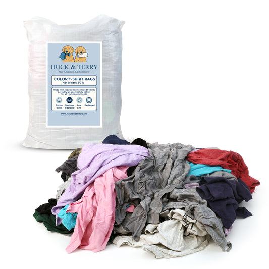 Huck & Terry Color T-Shirt Rags 50 lb Bale