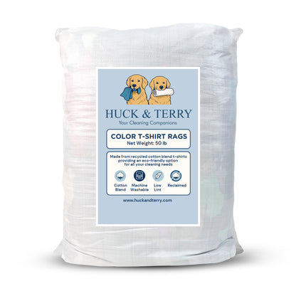 Huck & Terry Color T-Shirt Rags 50 lb Bale