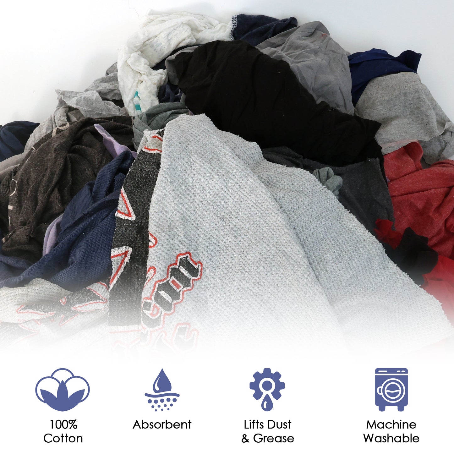 Huck & Terry Color T-Shirt Rags 50 lb Bale