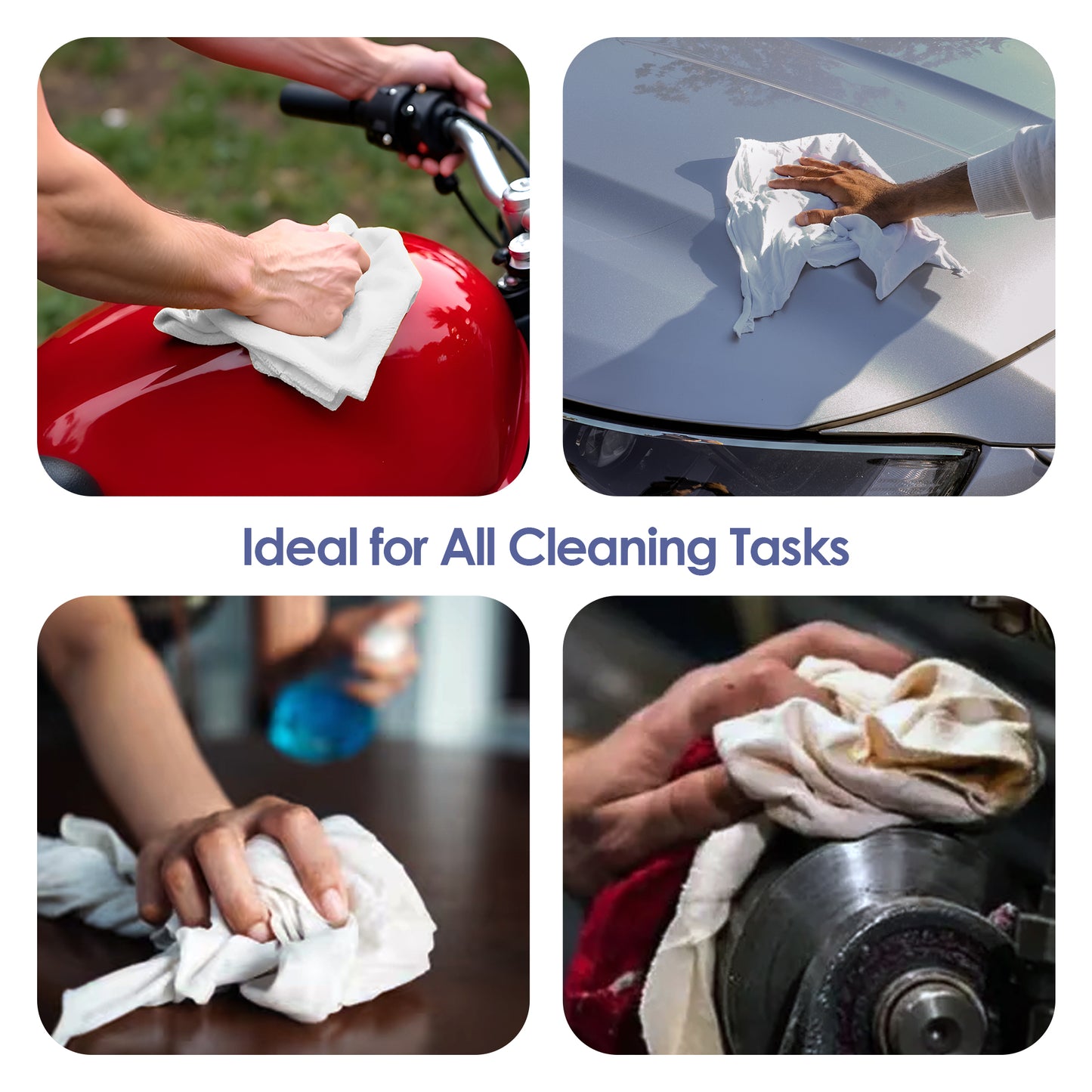 Huck & Terry New White T-Shirt 1 lb Bag