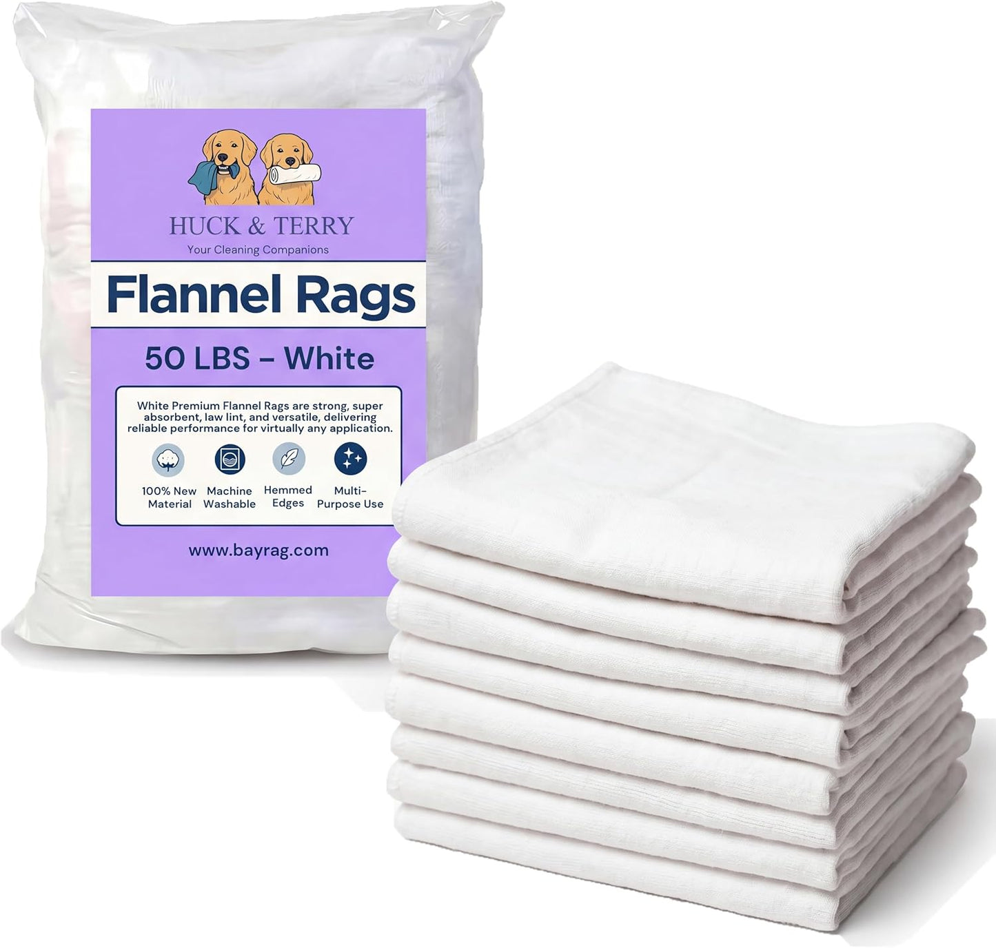 New White Premium Flannel Rags