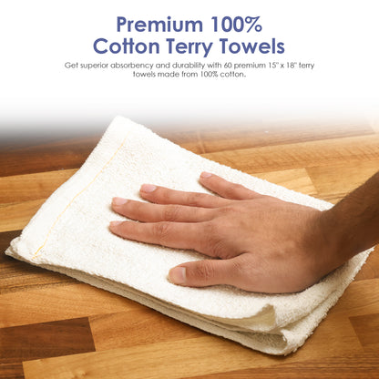 White Terry Towels (60 Towels)