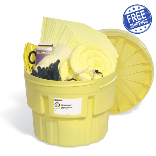 HazMat Battery Acid Spill Kit 30 Gallon Overpack - Free Shipping