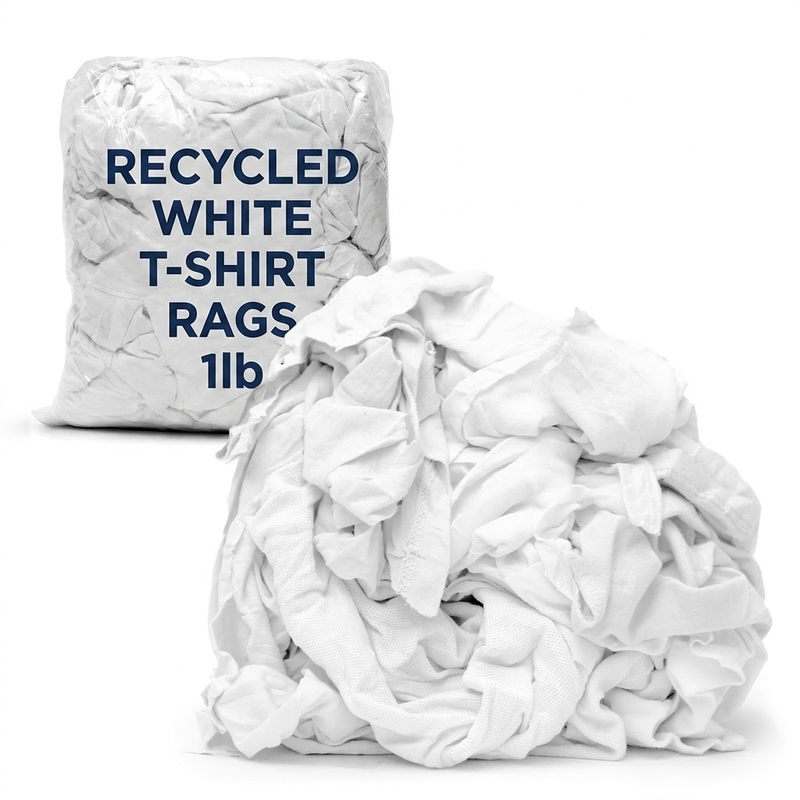 Recycled White T-Shirt Rags