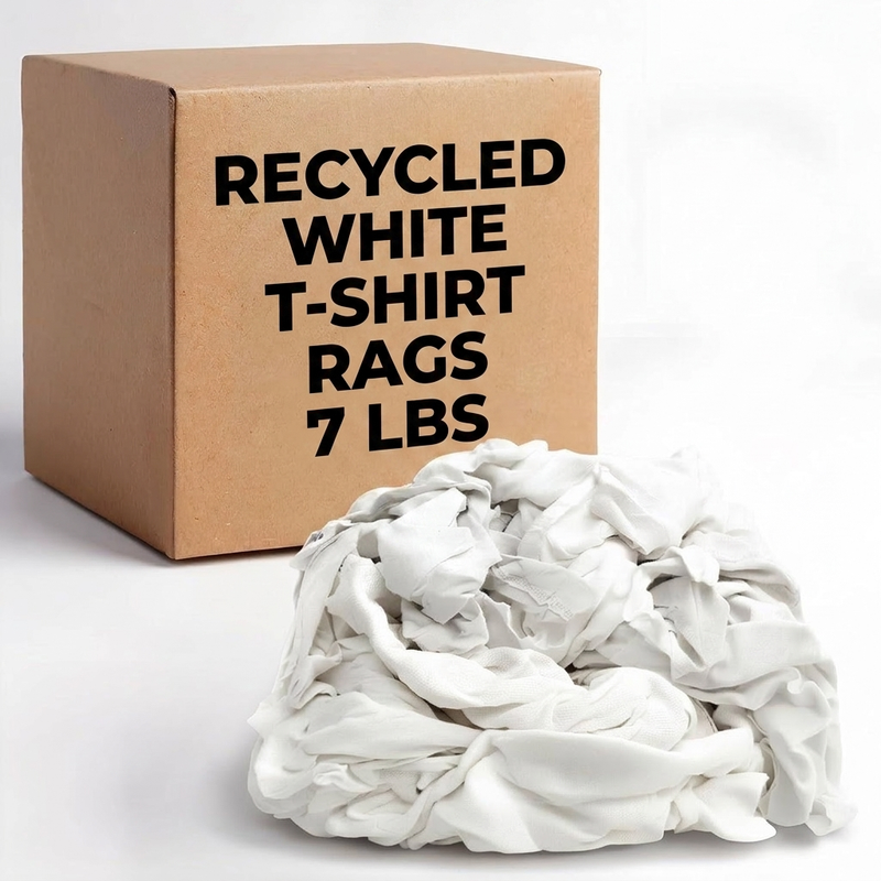Recycled White T-Shirt Rags