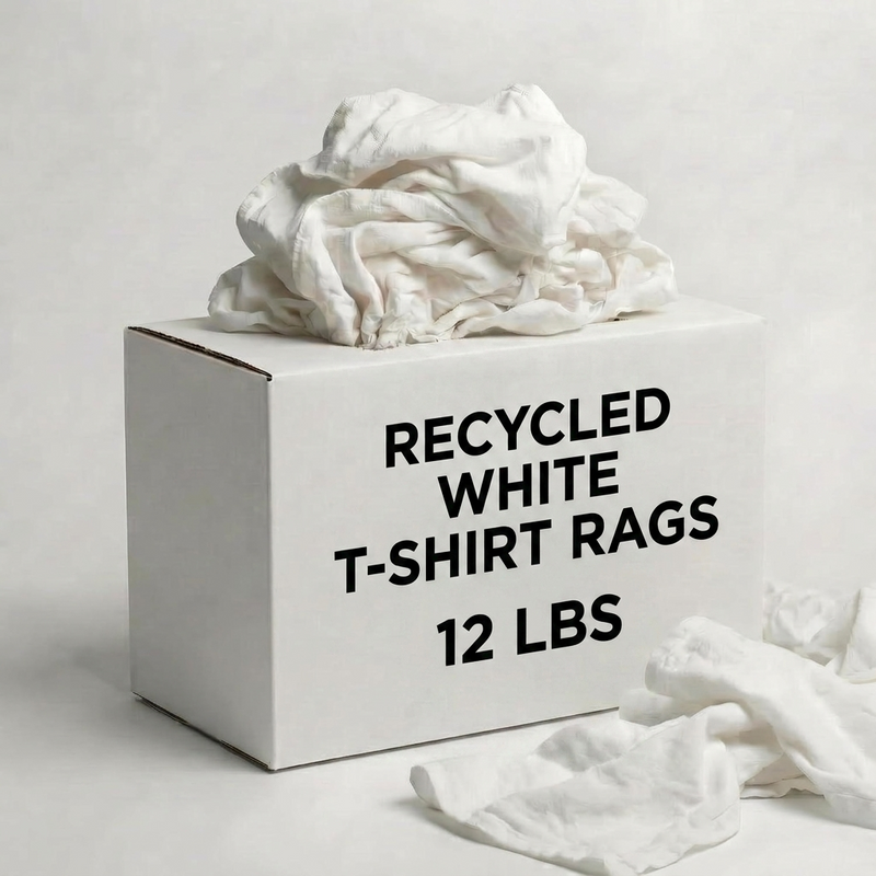 Recycled White T-Shirt Rags