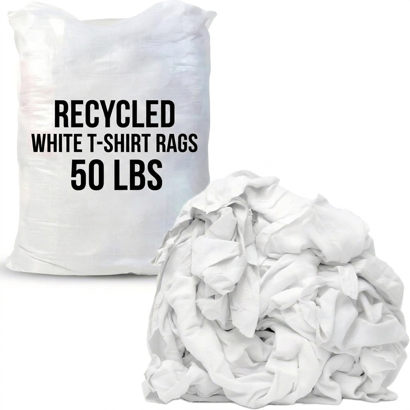 Recycled White T-Shirt Rags