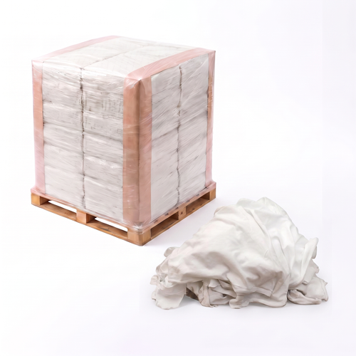 New White T-Shirt Rags - Pallet