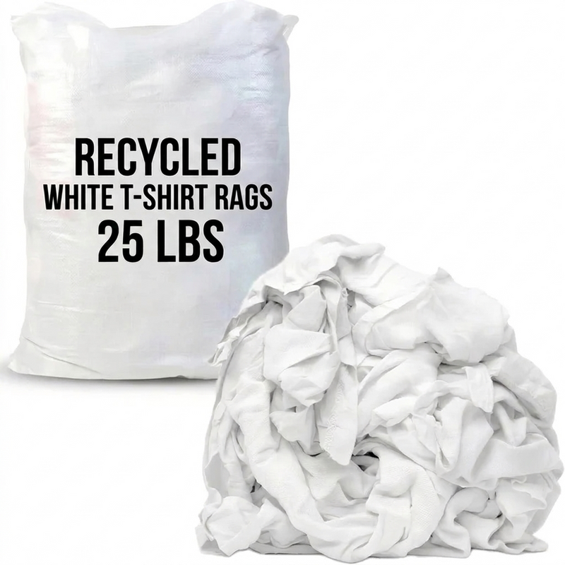 Recycled White T-Shirt Rags